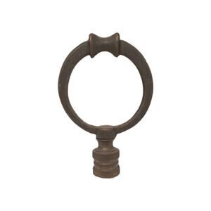 Old World European Style Brass Tone Circle Finial for Lampshade Equestrian Dark